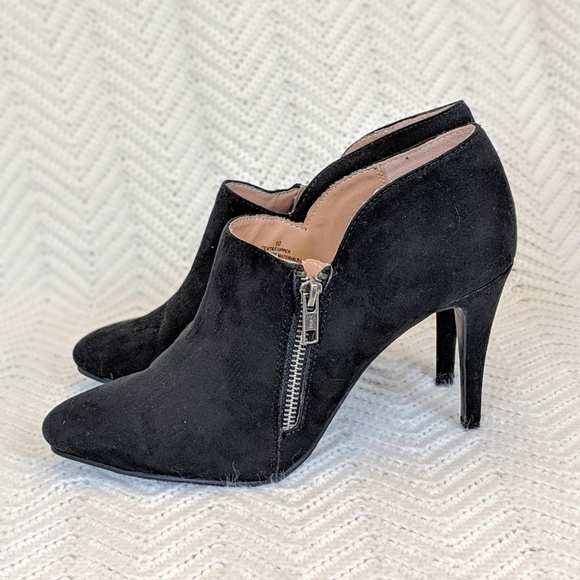 Mossimo Supply Co. Shoes - Mossimo Vegan Black Suede Heeled Booties